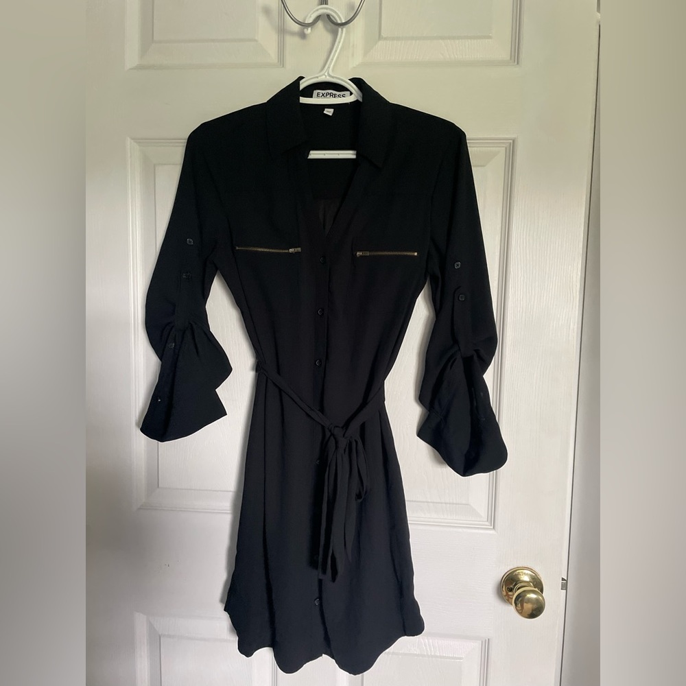 EUC Express black portfolio shirt dress
